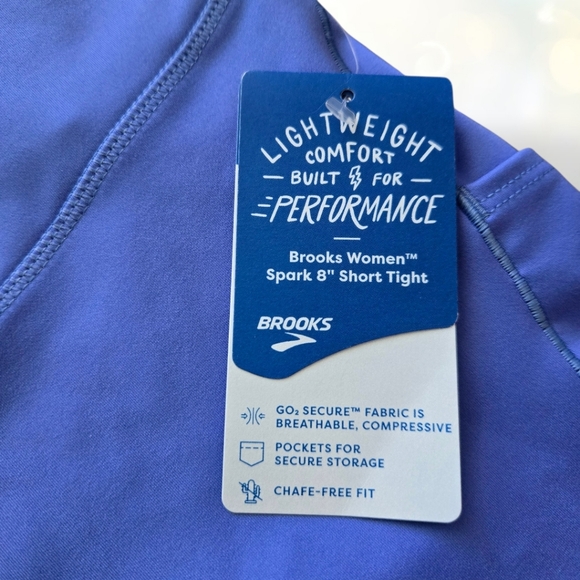 Brooks Women's Spark 8" Short Tight running Size L BLUEBELL - Picture 6 of 7